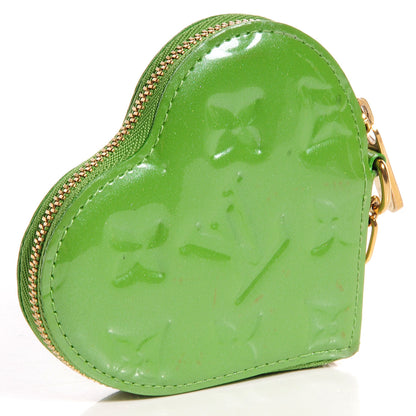 Louis Vuitton Vernis Heart Coin Purse Vert Tonic 3 of 7