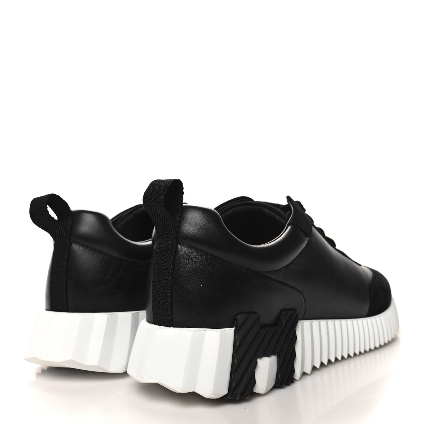 Calfskin Suede Goatskin Bouncing Sneakers 40 Black