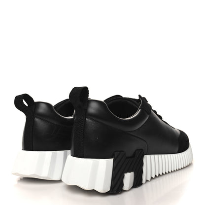 Hermes Calfskin Suede Goatskin Bouncing Sneakers 40 Black 4 of 8
