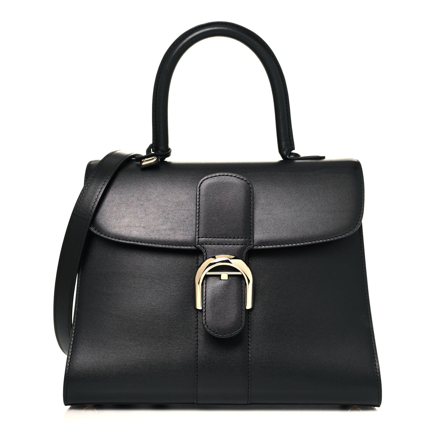Grained Calfskin MM Brillant Satchel Black