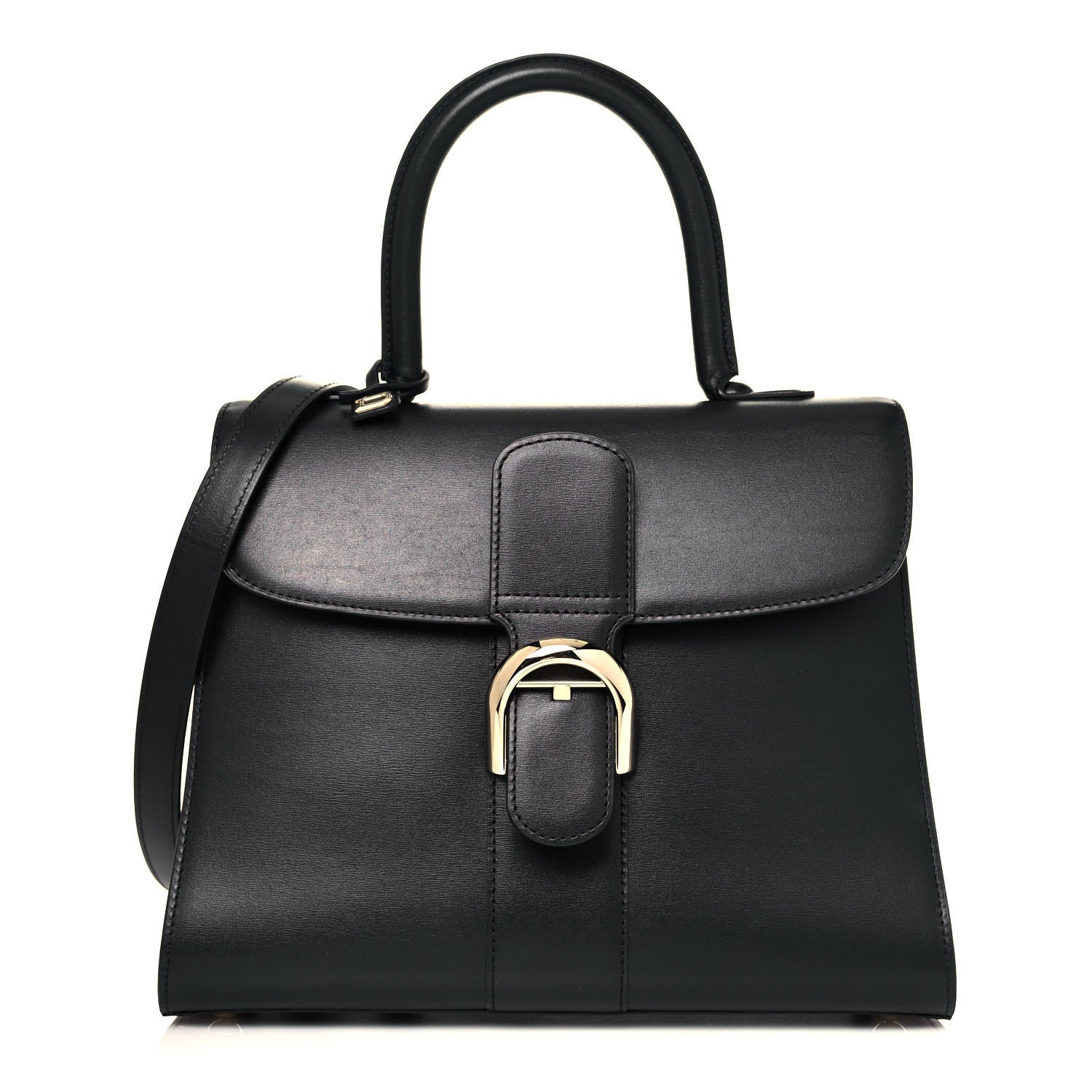 Delvaux Grained Calfskin MM Brillant Satchel Black 3 of 12