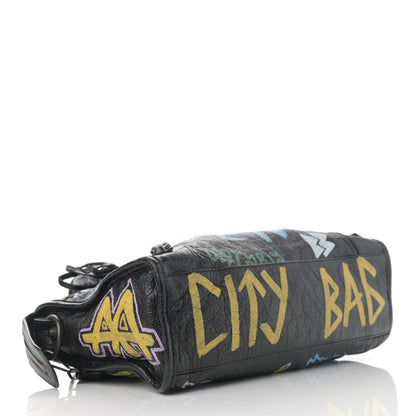 Balenciaga Agneau Graffiti All Over Classic Hardware S City Black Multicolor 4 of 10