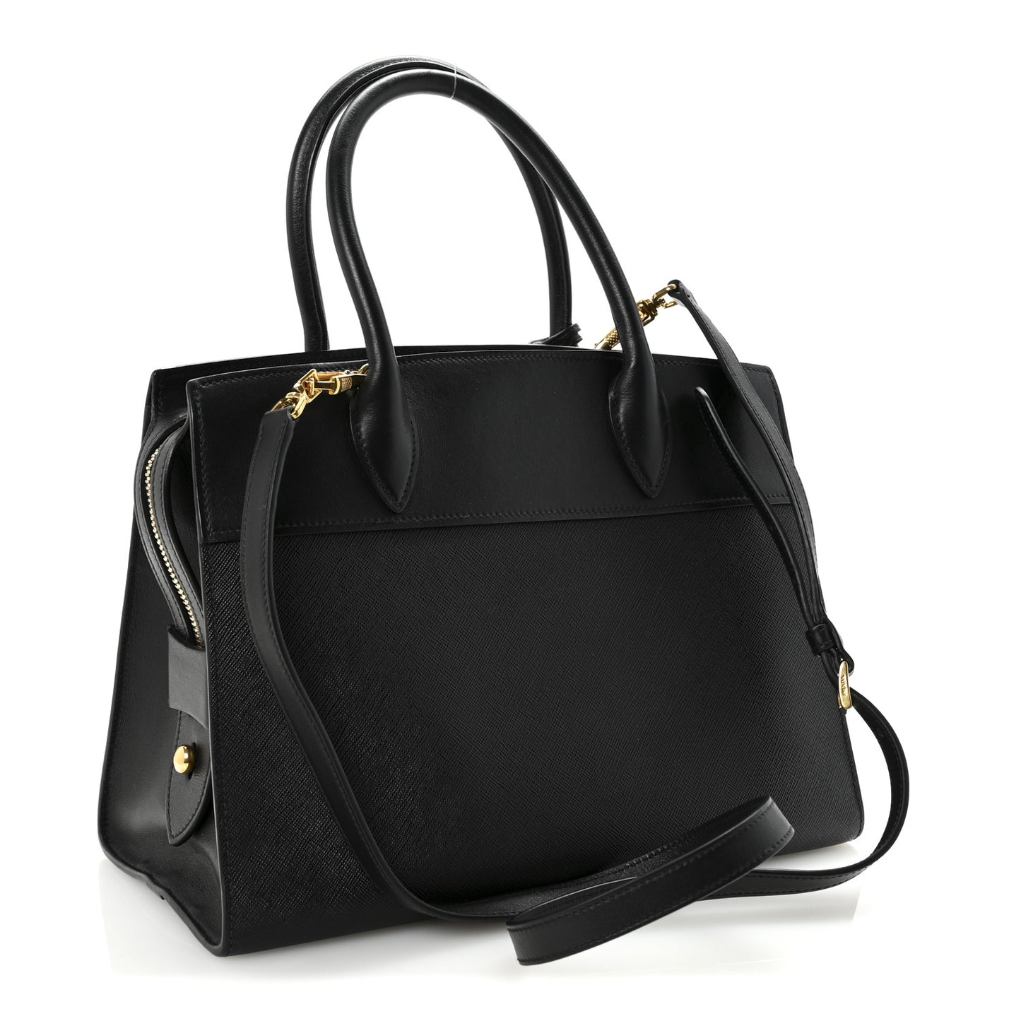 Saffiano City Calfskin Medium Esplanade Tote Black