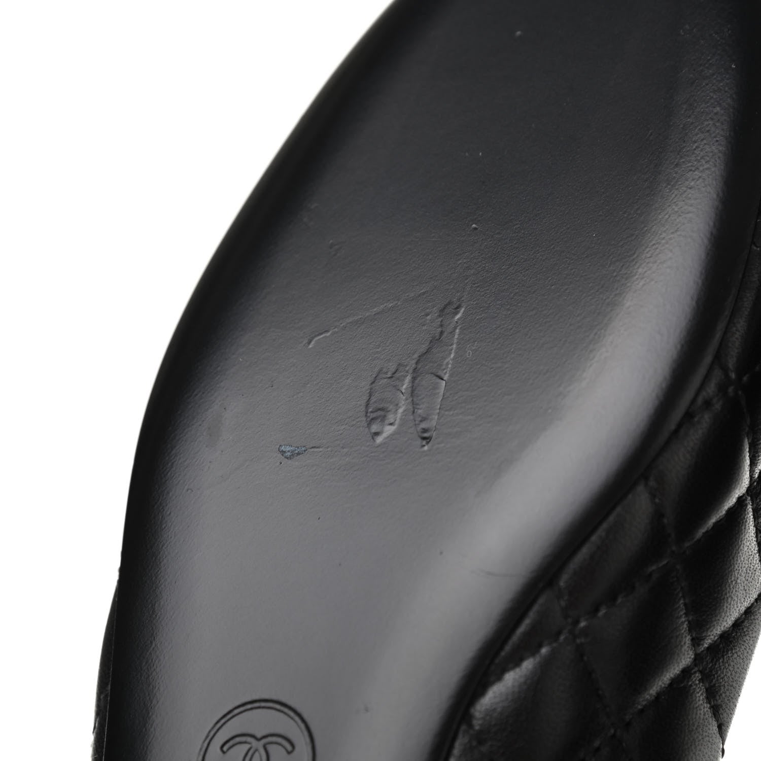 Chanel Lambskin Quilted CC Cap Toe Ballerina Flats 39 Black 35 Black 18 of 18