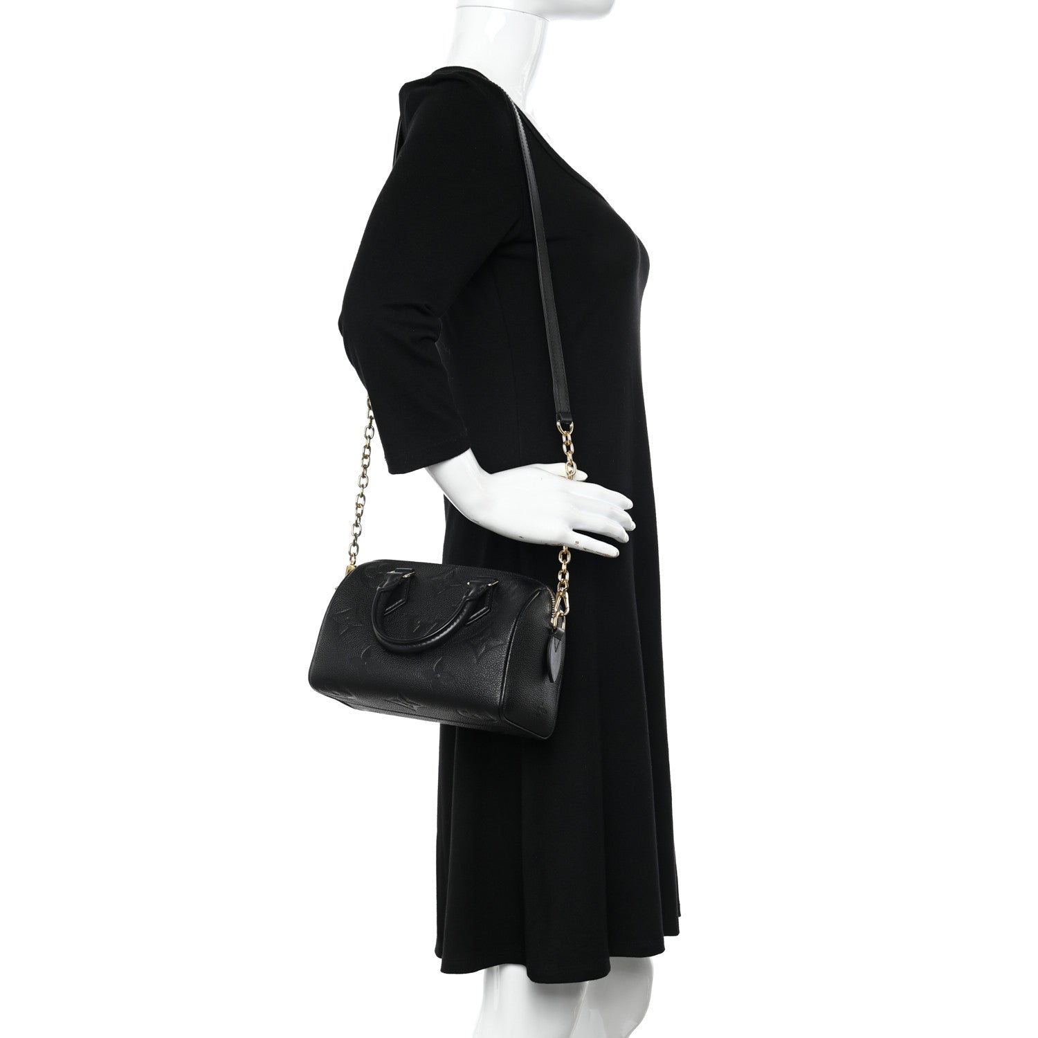 Louis Vuitton Empreinte Monogram Giant Speedy Bandouliere 20 Black 2 of 9
