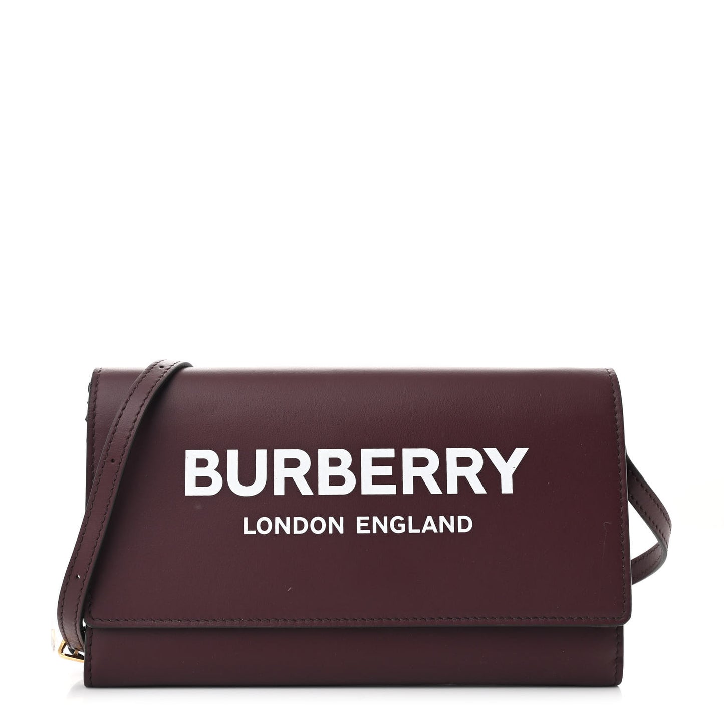 Calfskin Logo Hazelmere Wallet With Detachable Strap Deep Maroon