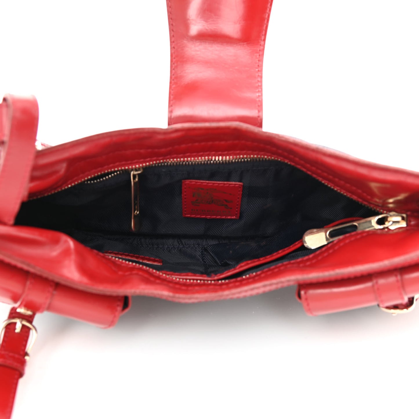 Shiny Calfskin Denim Quilted Shoulder Bag Blue Red