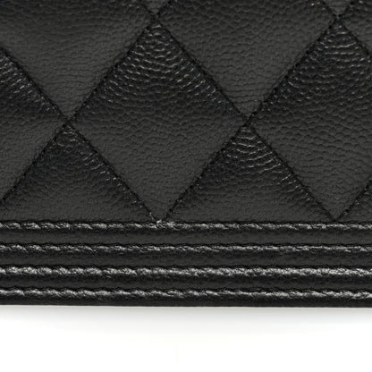 Chanel Caviar Quilted Boy Wallet On Chain WOC So Black 11 of 11