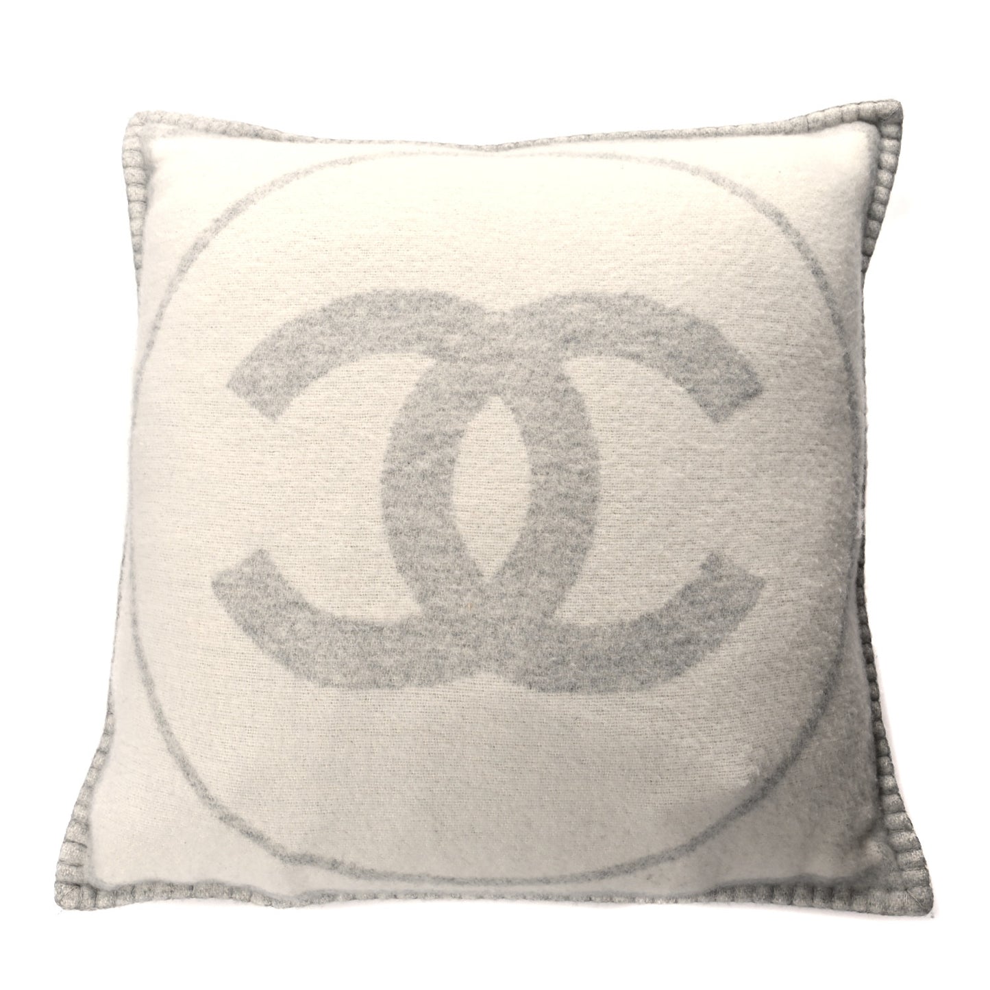 Merino Wool Cashmere CC Pillow Grey Off White