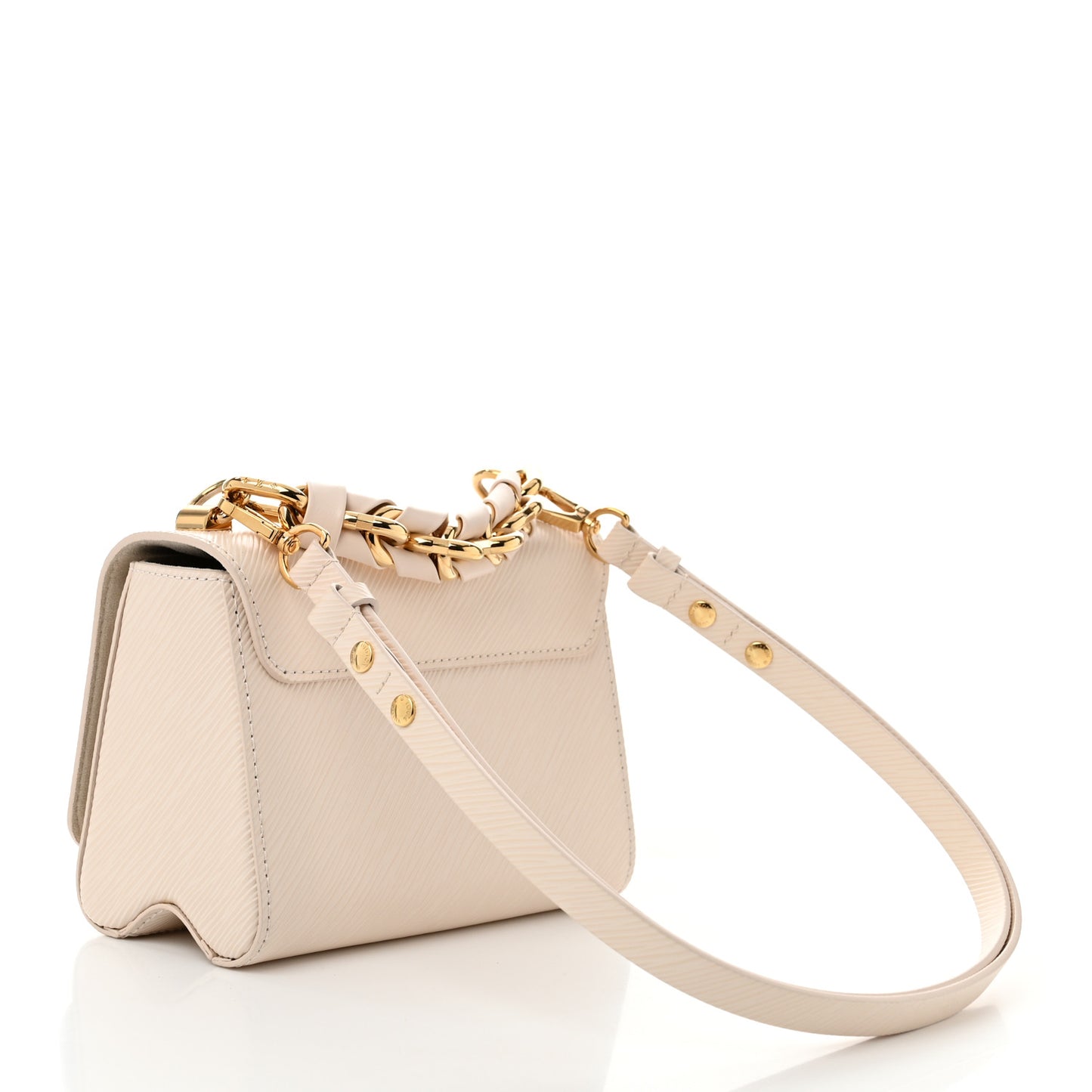 Epi Twist Braided Chain Shoulder Bag PM Quartz White