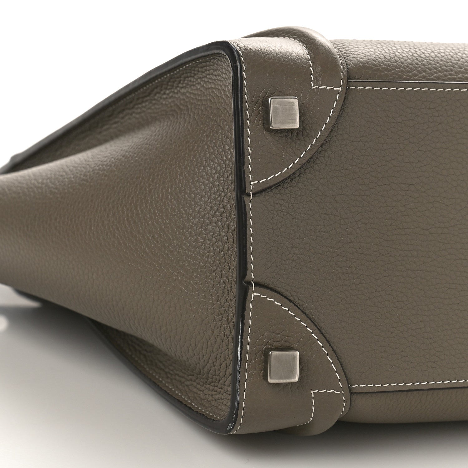 Celine Drummed Calfskin Micro Luggage Souris 6 of 8