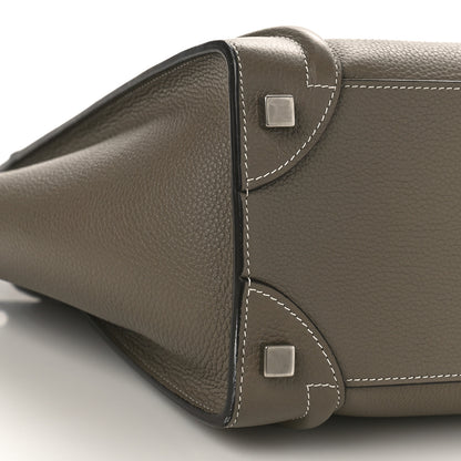 Celine Drummed Calfskin Micro Luggage Souris 6 of 8