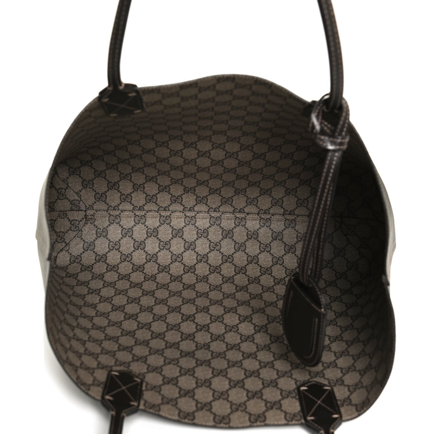GG Supreme Monogram Large Reversible Tote Beige Black