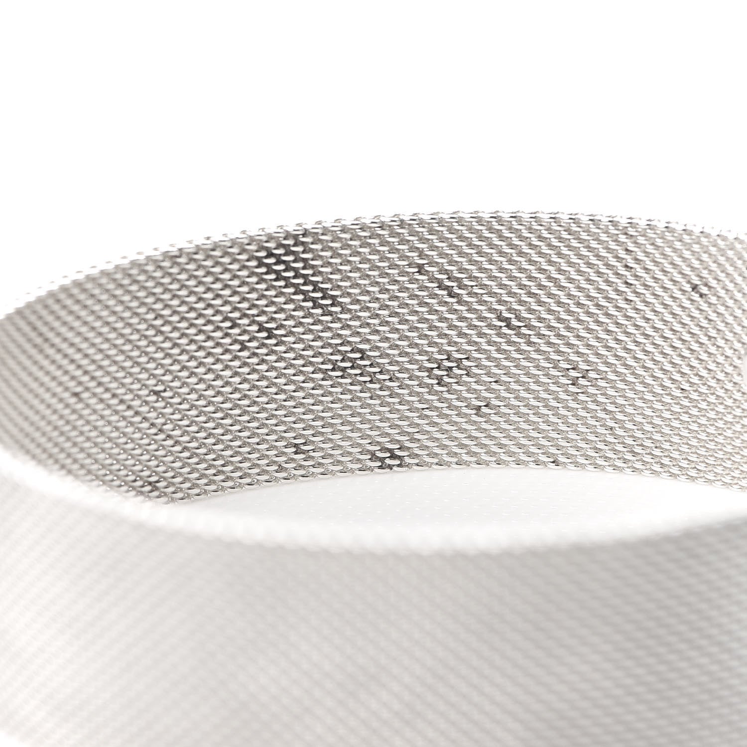 Tiffany Sterling Silver Wide Mesh Somerset Bangle Bracelet 5 of 7