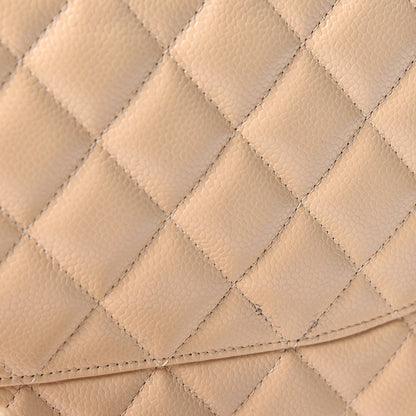 Chanel Caviar Quilted Jumbo Double Flap Beige 8 of 12