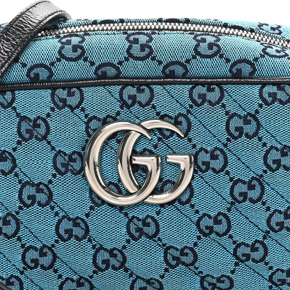 Gucci Monogram Multicolor Matelasse Diagonal Small GG Marmont Chain Shoulder Bag Light Blue Light Blue 8 of 10