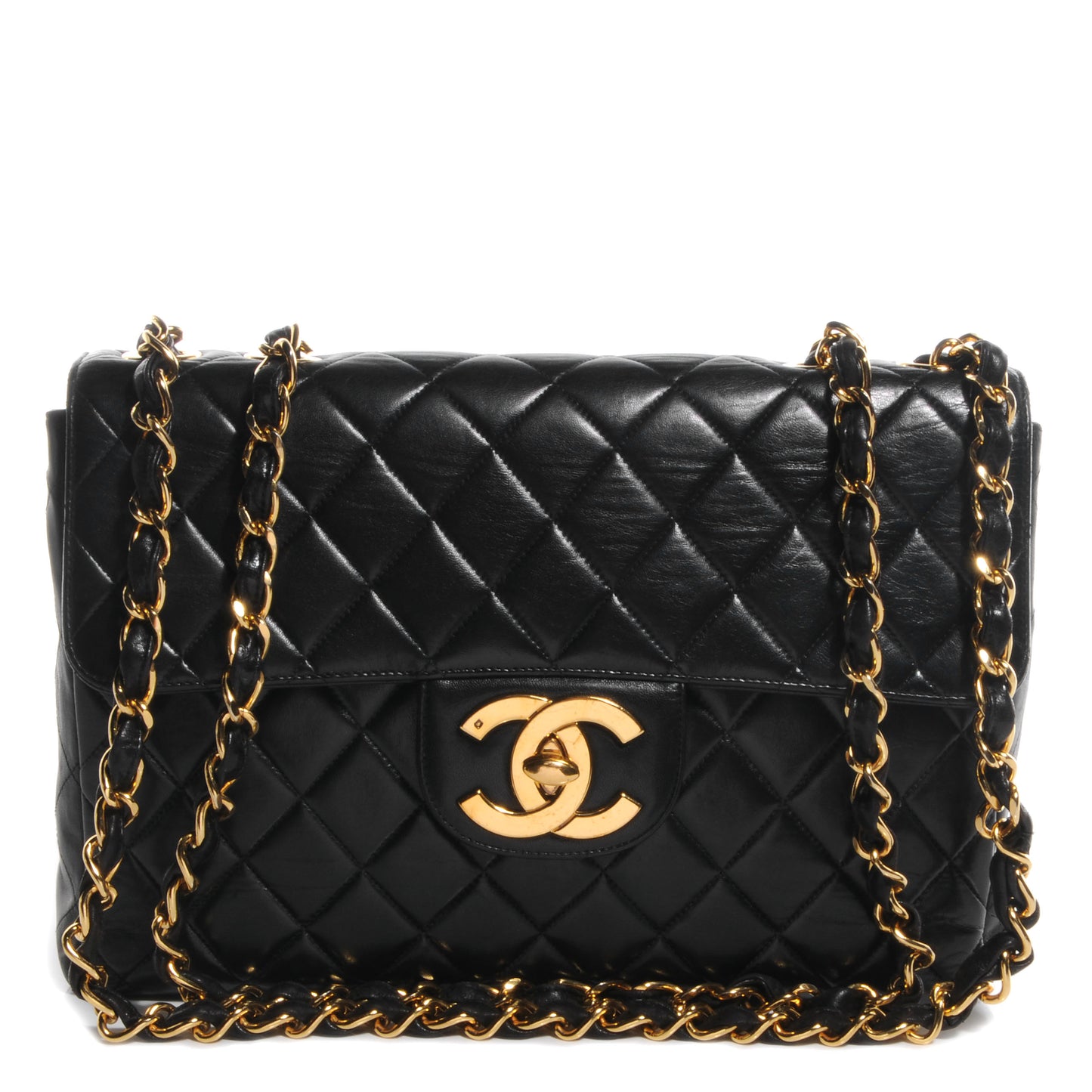 Lambskin Jumbo Flap Black