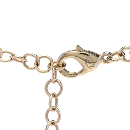 Chanel Metal Lambskin Crystal Chain CC Necklace Black Gold 5 of 6