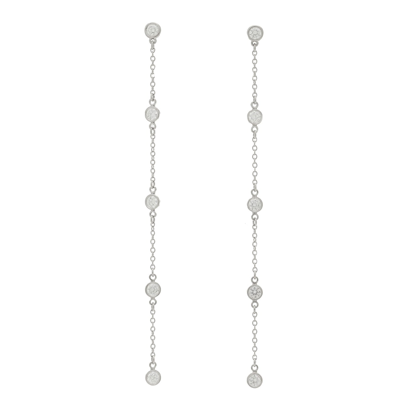 Platinum Elsa Peretti Diamonds by the Yard Drop Earrings