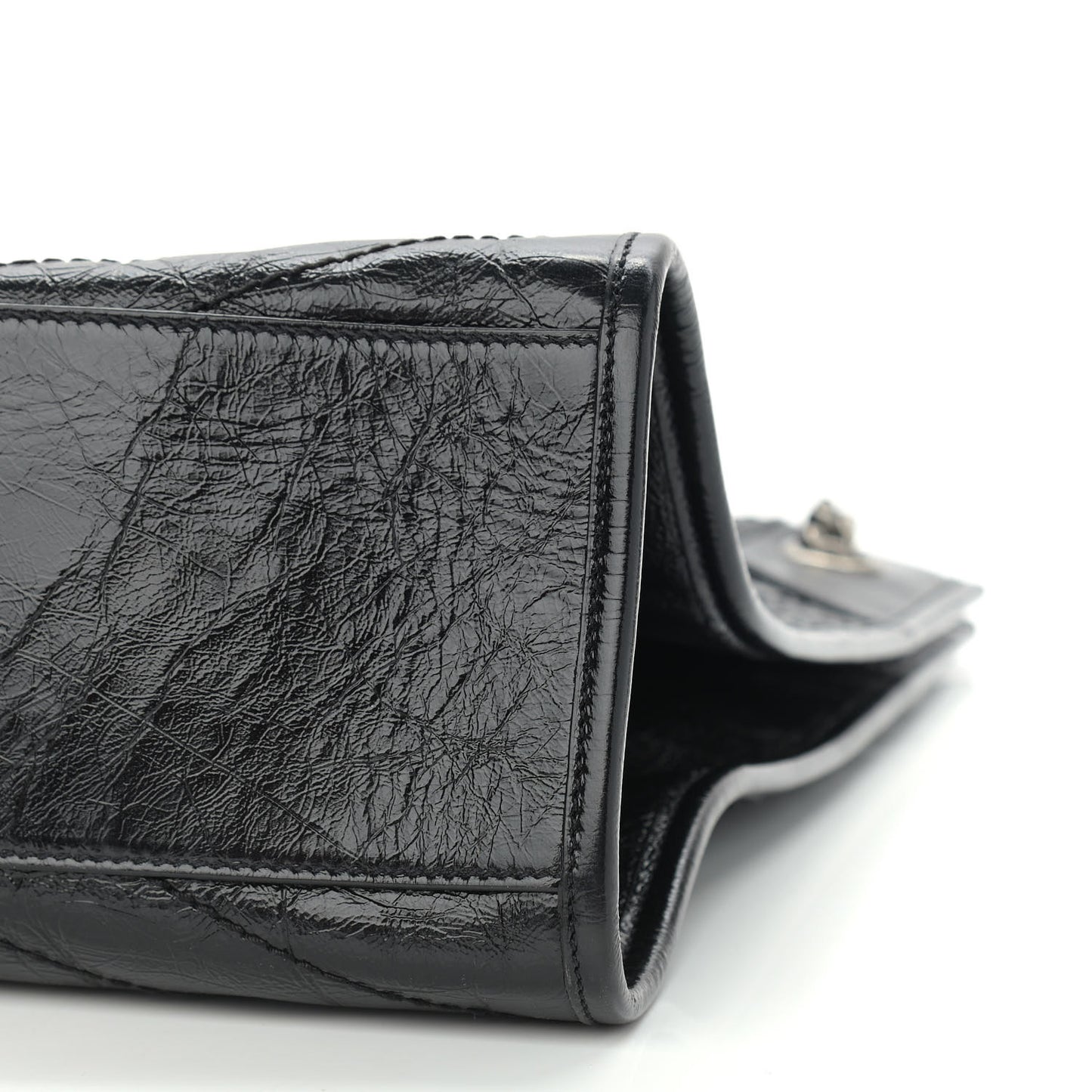 Crinkled Calfskin Matelasse Monogram Niki Shoulder Bag Black