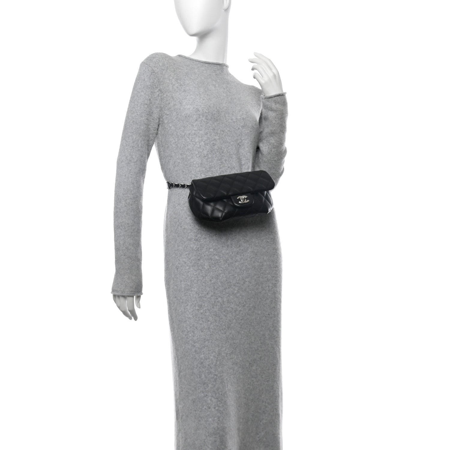 Chanel Calfskin Quilted CC Uniform Flap Belt Bag Black 3 of 10