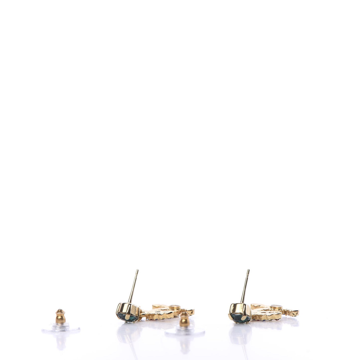 Crystal CC Drop Earrings Gold Multicolor