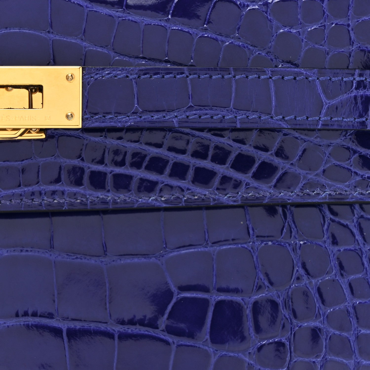 Hermes Shiny Alligator Kelly Wallet To Go Bleu Electrique 8 of 11
