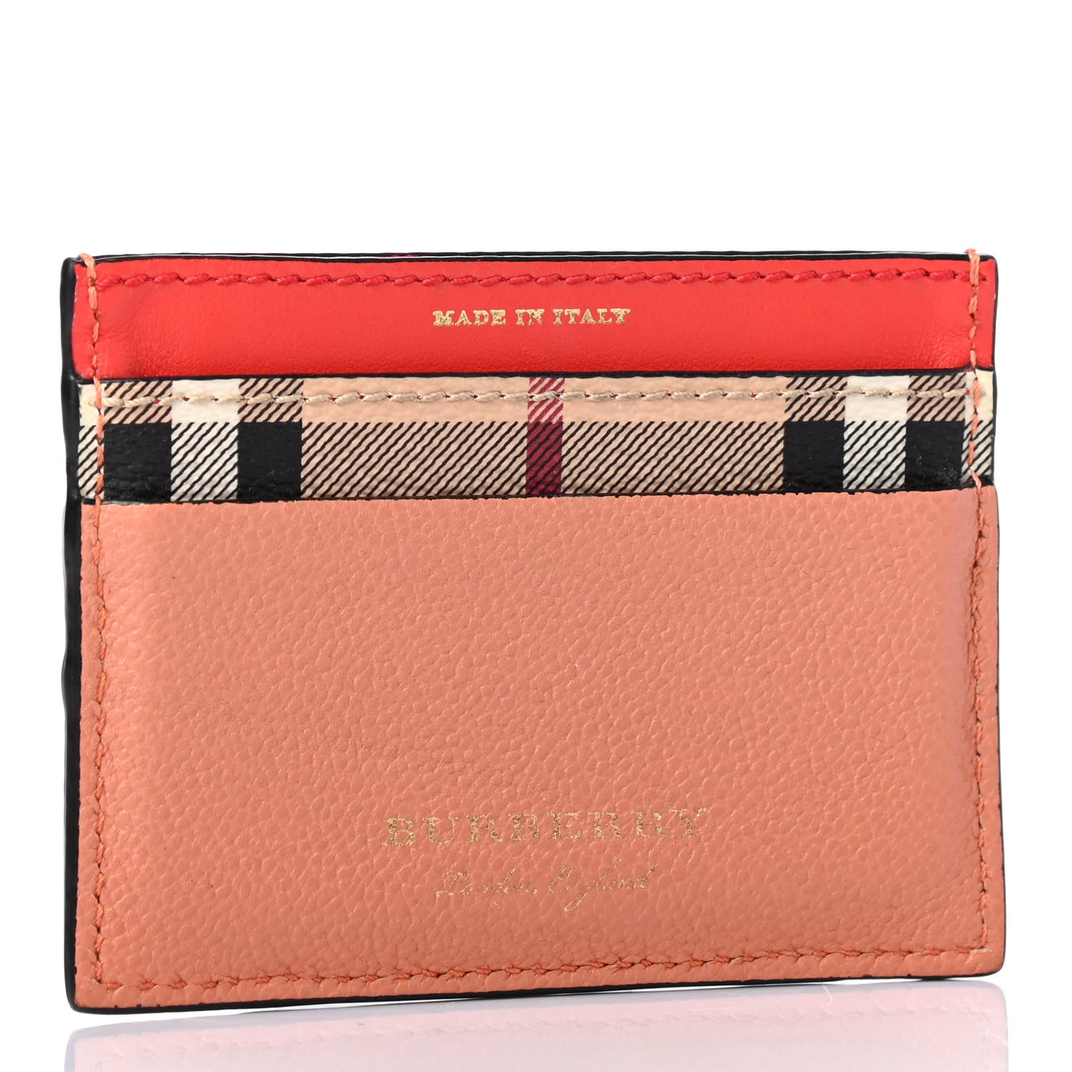 Burberry Calfskin Haymarket Check Creature Appliqué Card Case Multicolor 2 of 4