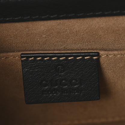 Gucci GG Supreme Monogram Calfskin Small Padlock Shoulder Bag Beige Black Cuir 6 of 10