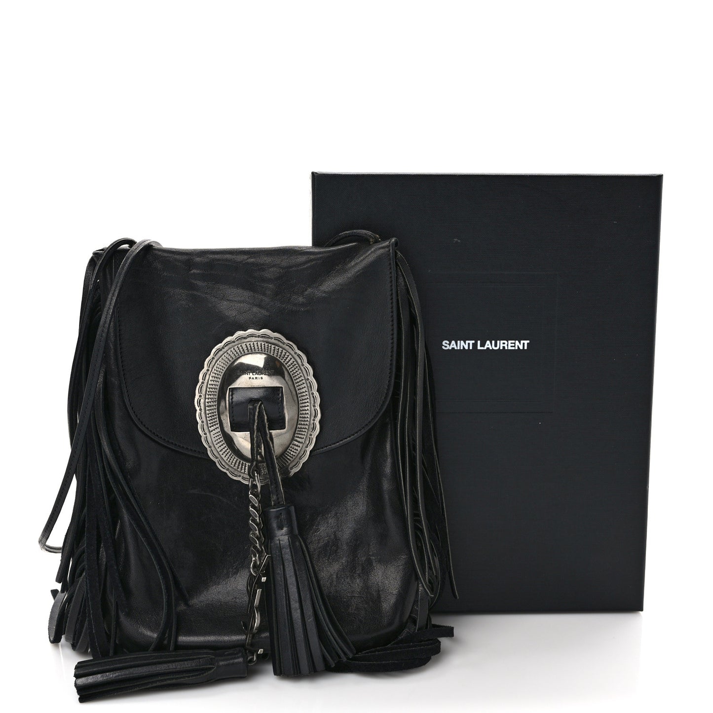 Lambskin Anita Tassed Crossbody Bag Black