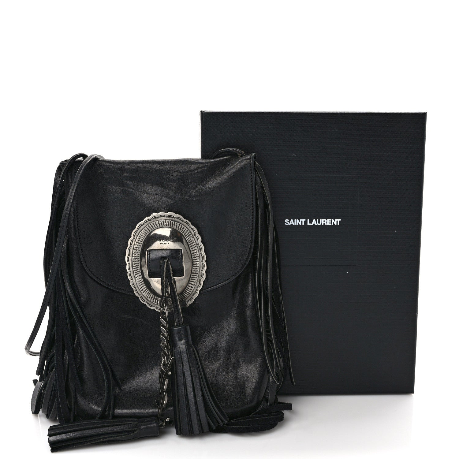 Saint Laurent Lambskin Anita Tassed Crossbody Bag Black 10 of 10