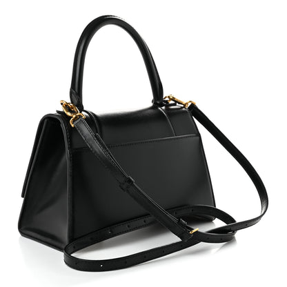 Balenciaga Shiny Box Calfskin Small Hourglass Top Handle Bag Black 2 of 8