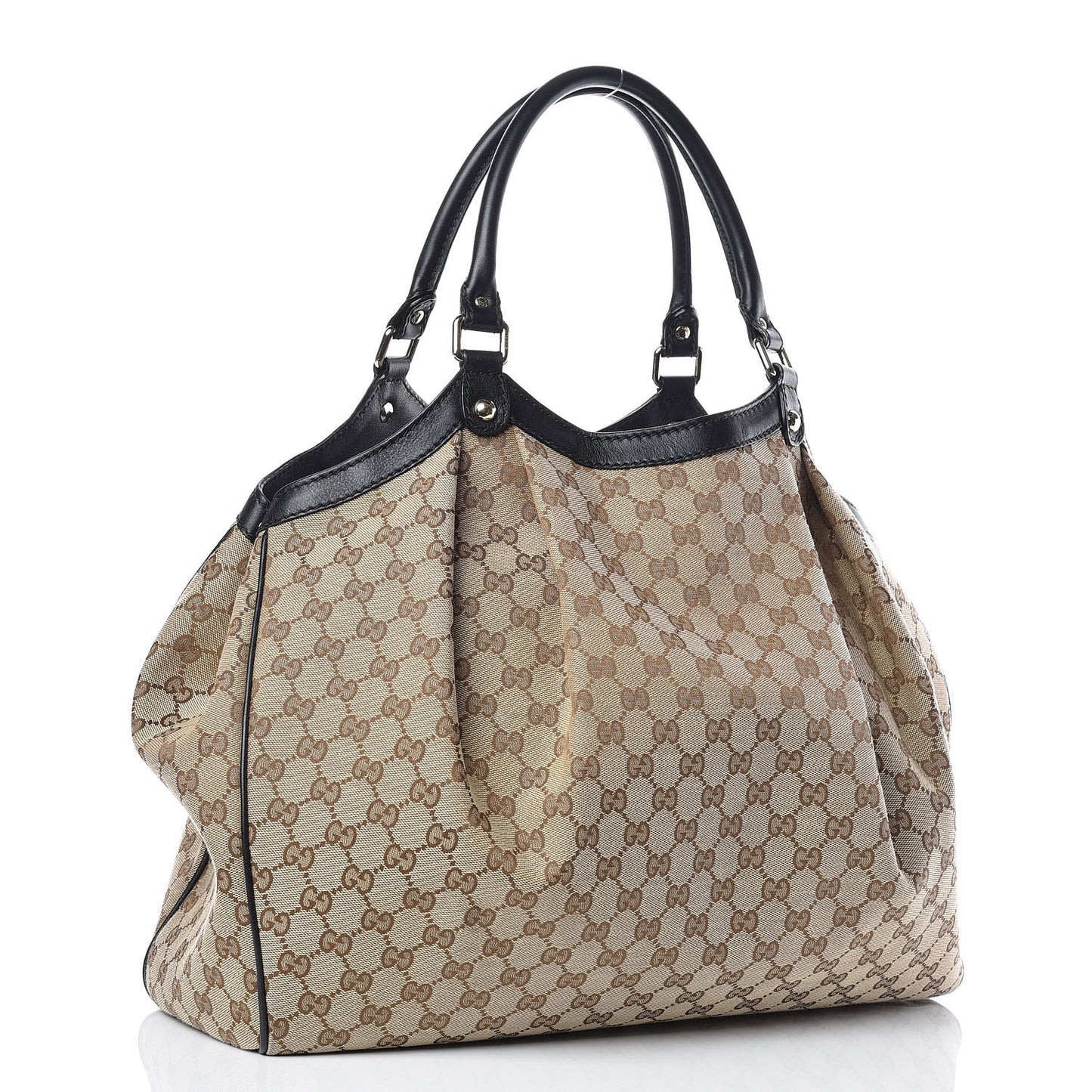 Monogram Large Sukey Tote Beige Ebony Black
