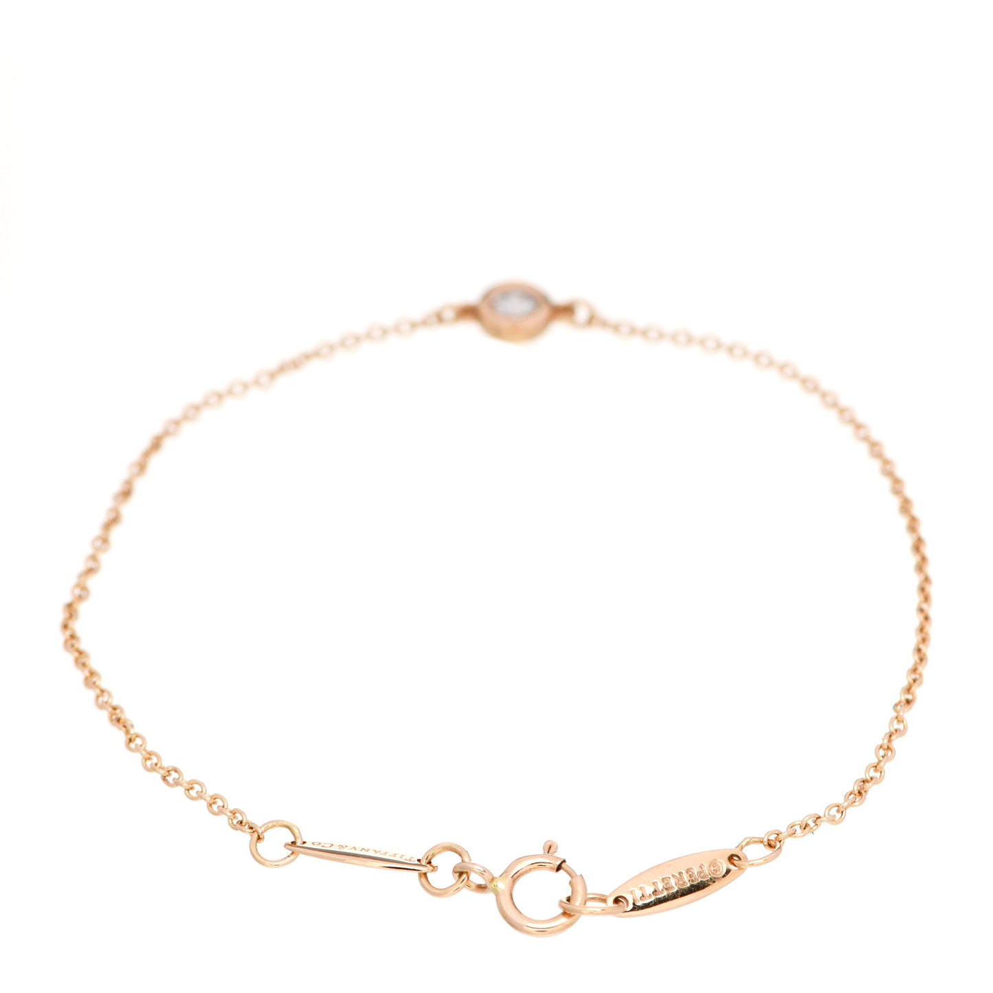 18K Rose Gold Diamond .07ct Elsa Peretti Diamonds by the Yard Bracelet