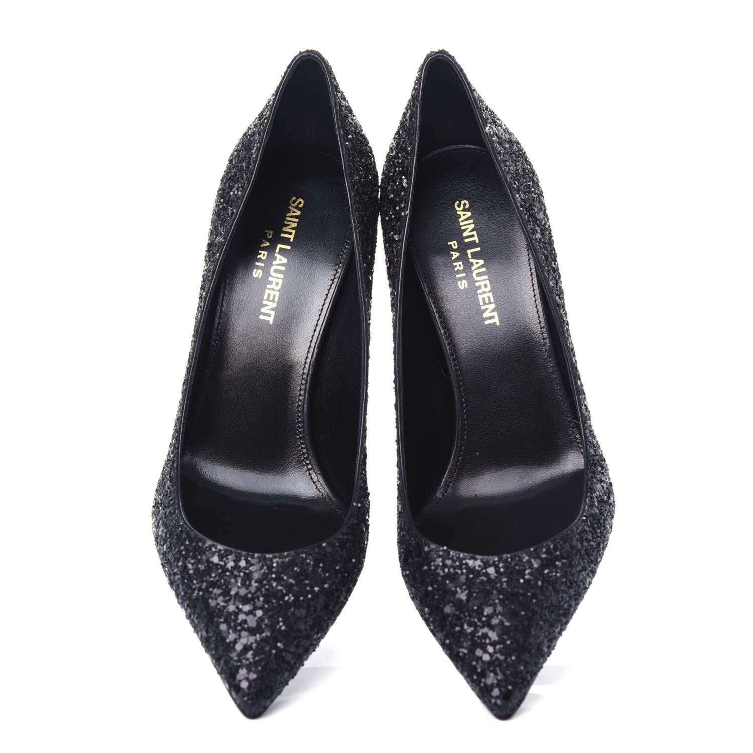 Saint Laurent Glitter Opyum 100 Pumps 36 Black 4 of 10