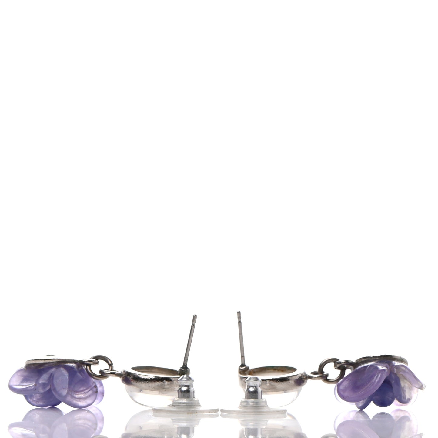 Enamel CC Camellia Drop Earrings Blue