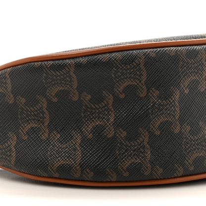 Celine Triomphe Canvas Calfskin Ava Shoulder Bag Tan 10 of 11