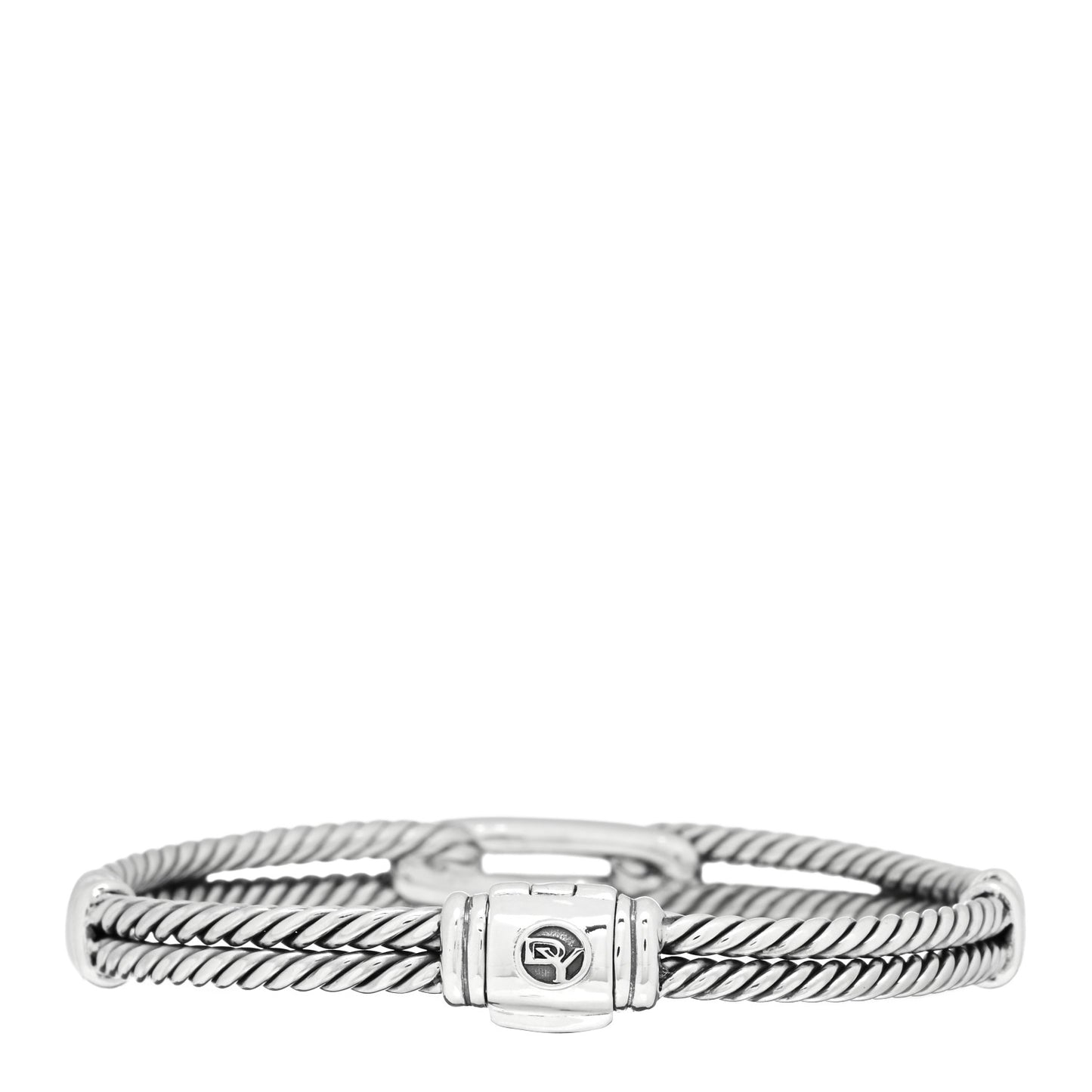 Sterling Silver Pave Pink Sapphire 7mm Mini Loop Labyrinth Bracelet