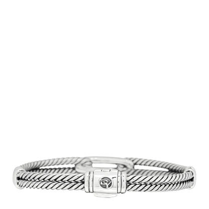 David Yurman Sterling Silver Pave Pink Sapphire 7mm Mini Loop Labyrinth Bracelet 2 of 4