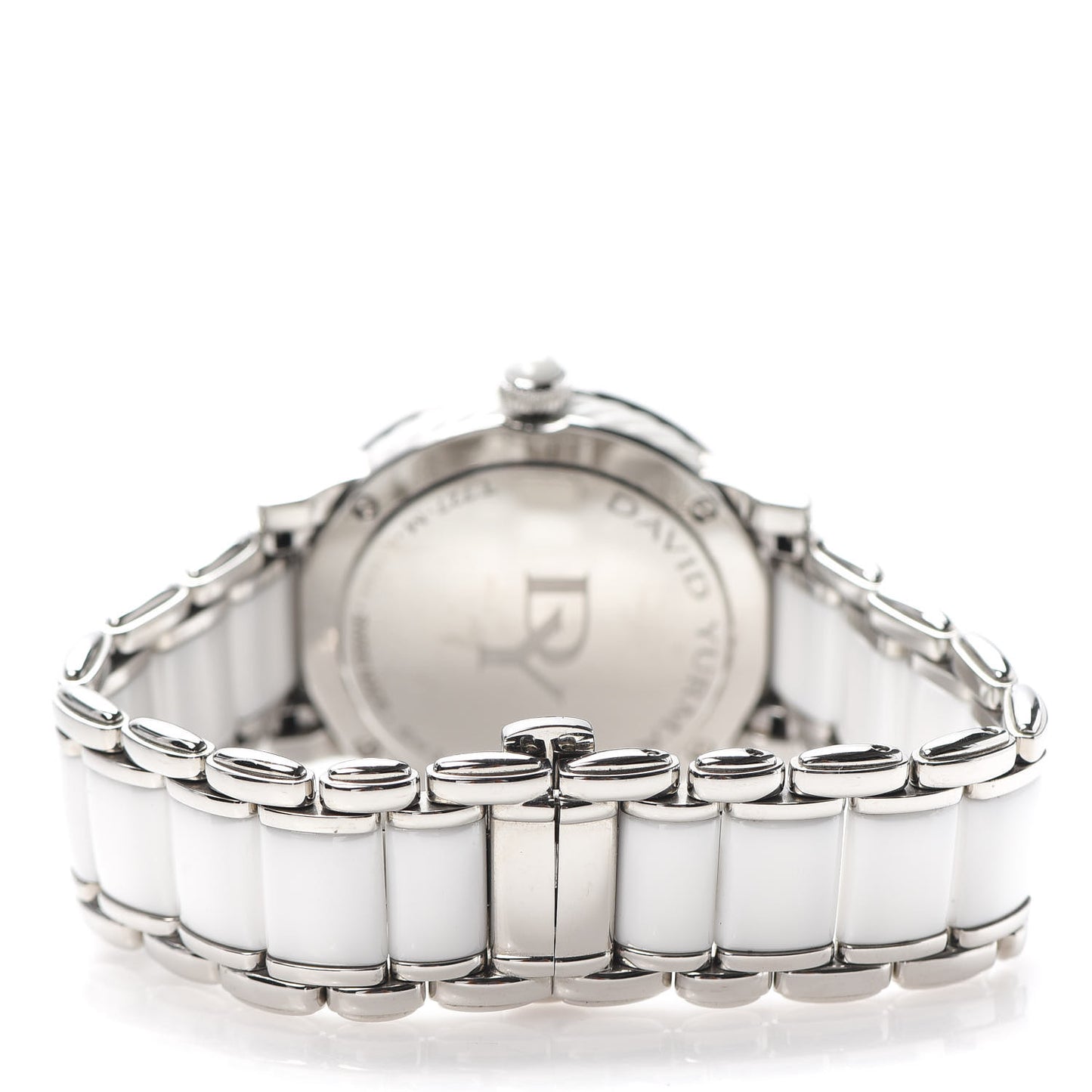 Stainless Steel Ceramic Diamond 38mm Classic Quartz Watch White