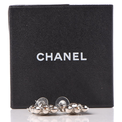 Chanel Crystal CC Drop Earrings Silver 6 of 6