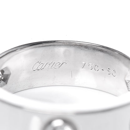 Cartier 18K White Gold 3 Diamond 5.5mm LOVE Ring 50 5.25 4 of 6