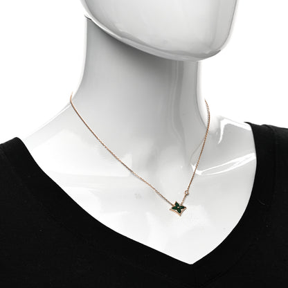 Louis Vuitton 18K Pink Gold Diamond Malachite Color Blossom BB Star Pendant Necklace 2 of 5