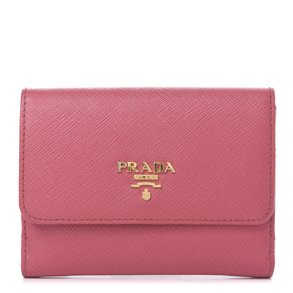Prada Saffiano Multicolor Compact Wallet Peonia Begonia 1 of 10