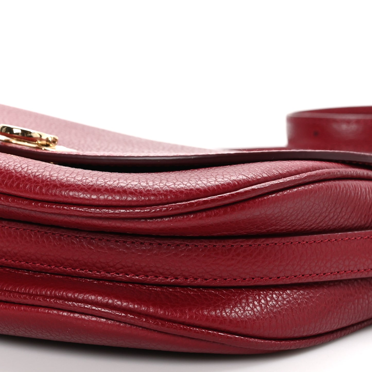 Grained Calfskin Gancini Crossbody Flap Carmine