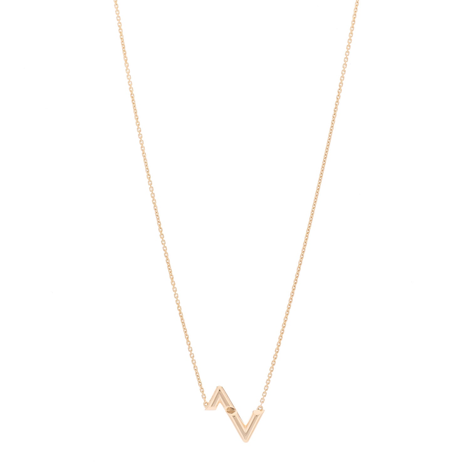Louis Vuitton 18K Pink Gold LV Volt Upside Down Pendant Necklace 1 of 4