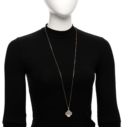 Van Cleef & Arpels 18K Yellow Gold Mother of Pearl Magic Alhambra Long Necklace 2 of 5
