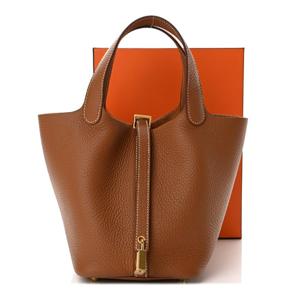Hermes Taurillon Clemence Picotin Lock 18 PM Gold 11 of 11