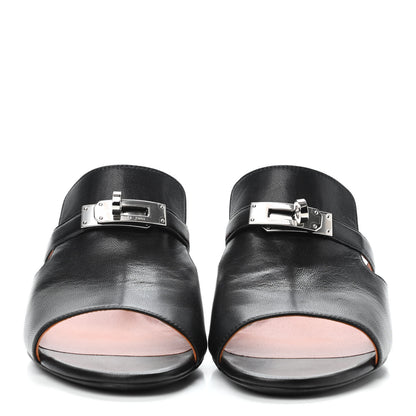 Hermes Goatskin Candy Sandals 38 Black 2 of 4
