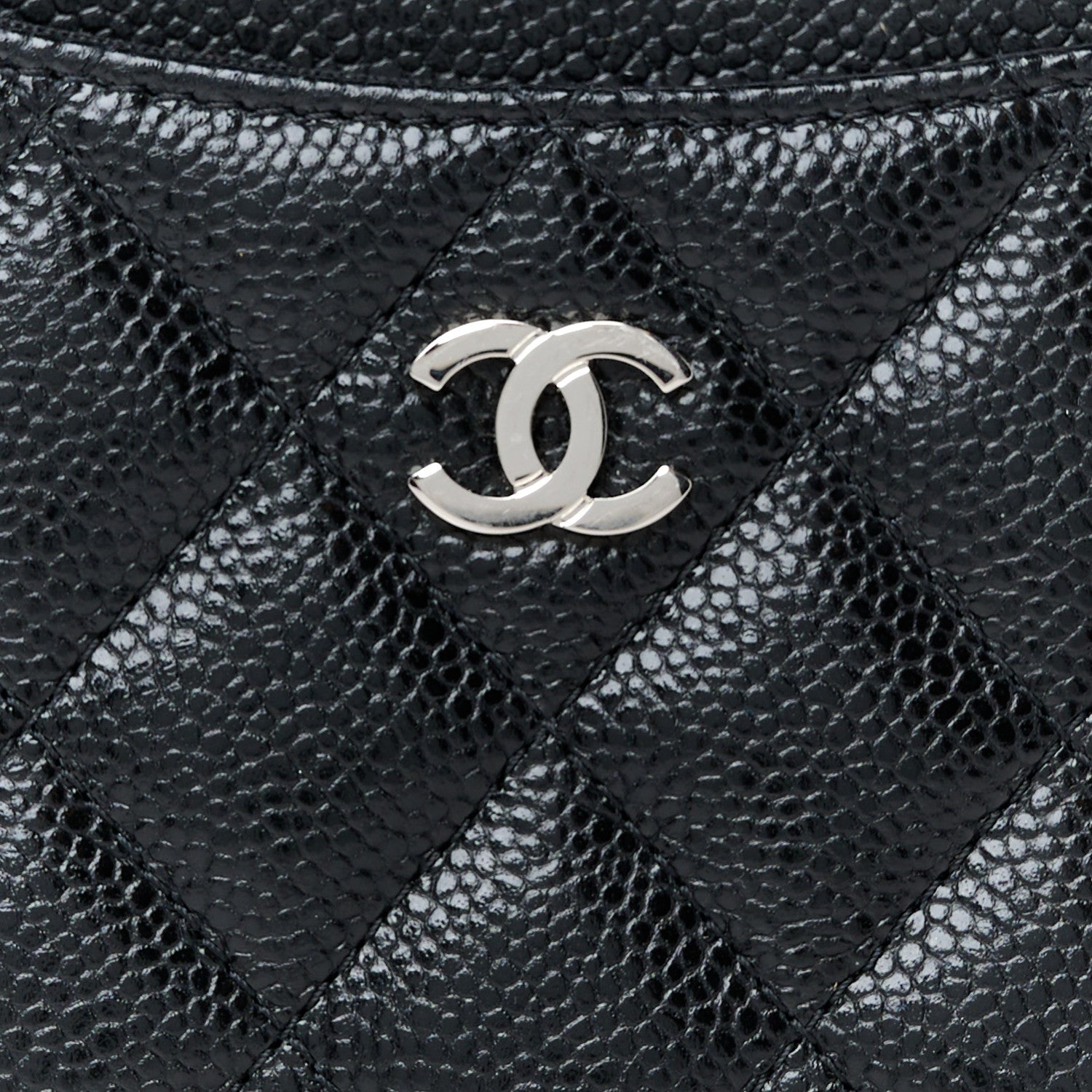 Chanel Caviar Quilted CC Zip Card Holder Black 8 of 8